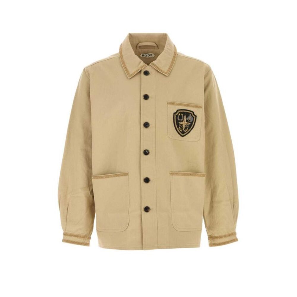 BODE Embellished Cotton Workwear Jacket Men BEIGE O TAN Outerwear